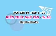 Soạn bài Kiến thức ngữ văn trang 43 lớp 10 Cánh Diều tập 1